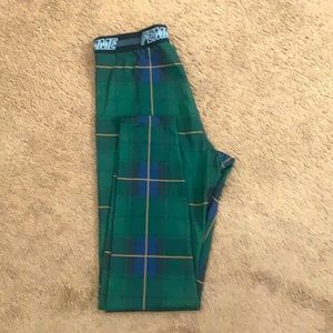 Green Plaid leggings